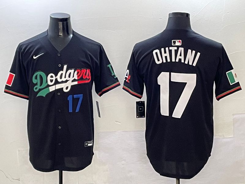 Men Los Angeles Dodgers #17 Ohtani Black Mexico Nike 2025 MLB Jersey style 15